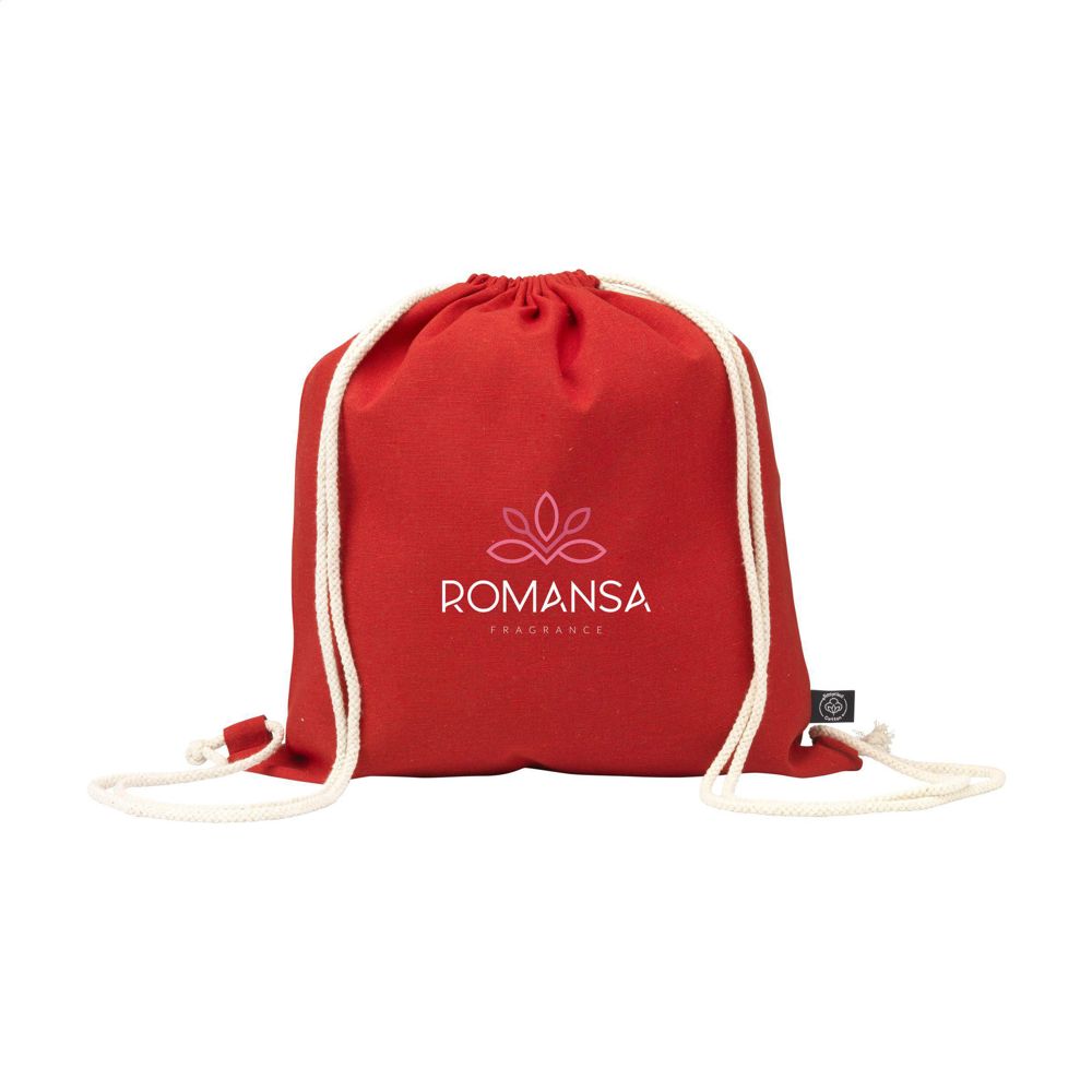 PromoColour GRS Recycled Cotton Backpack (150 g/m²) - rood